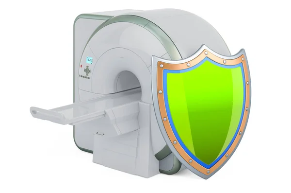 Mri Magnetic Resonance Imaging Scanner Met Schild Rendering Geïsoleerd Witte — Stockfoto