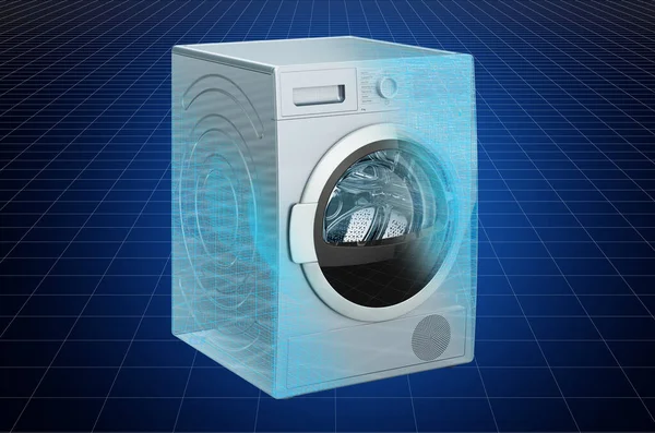 タンブラー乾燥機 青写真の可視化3Dカードモデル 3Dレンダリング — ストック写真