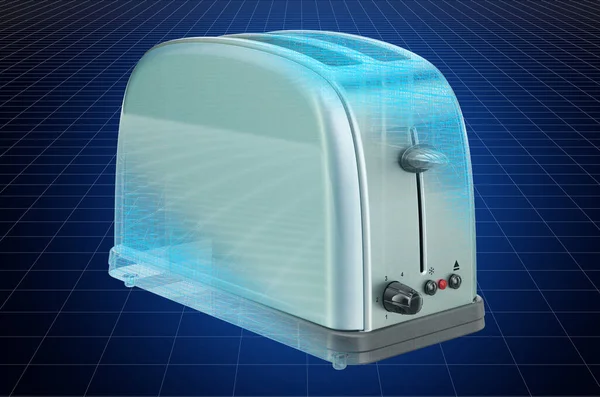 Vizualizace Cad Model Toaster Plán Vykreslování — Stock fotografie