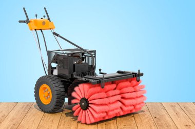 Kar Süpürge Gücü Süpürge Endüstrisi ahşap tahtalarda, 3D görüntüleme
