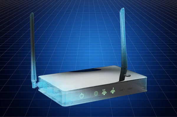 Visualización Modelo Cad Router Plano Renderizado —  Fotos de Stock