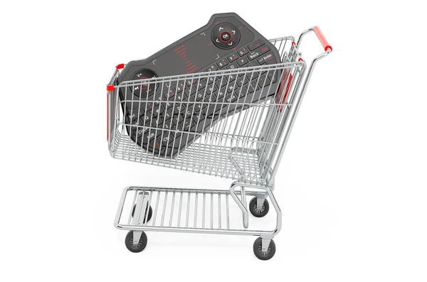 Shopping Cart Mini Keyboard Rendering Isolated White Background — Stock Photo, Image