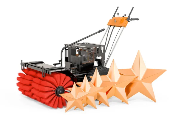 Customer Rating Snow Sweeper Power Brush Broom Industrial Rendering Isolated — Stock Photo, Image