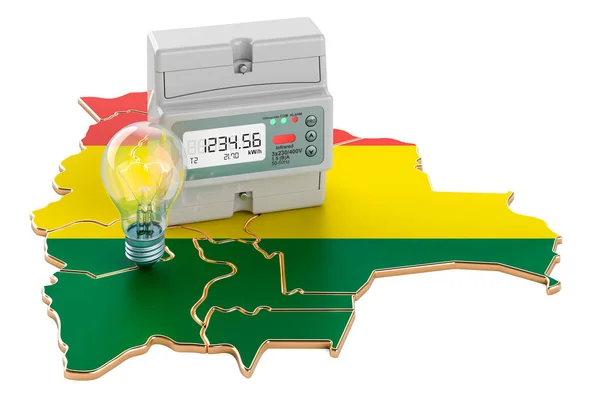 Villamosenergia Fogyasztás Bolíviában Renderelés Elszigetelt Fehér Alapon — Stock Fotó