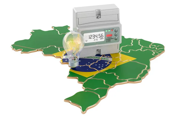 Consumo Energia Elétrica Brasil Renderização Isolada Fundo Branco — Fotografia de Stock