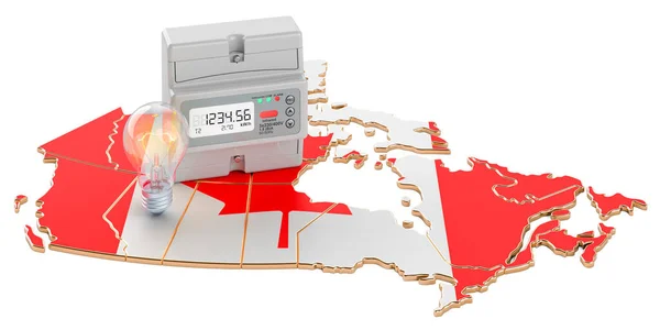 Elektromosenergia Fogyasztás Kanadában Renderelés Elszigetelt Fehér Alapon — Stock Fotó