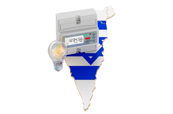 Electric Energy Consumption Israel Rendering Isolated White Background — Stock Photo, Image