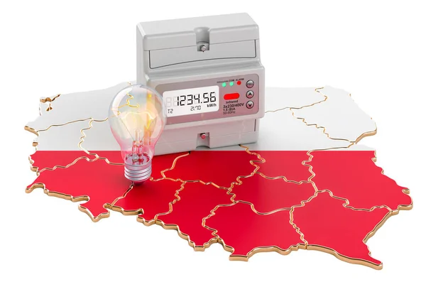 Електроенергія Польщі Рендеринг Ізольований Білому Тлі — стокове фото