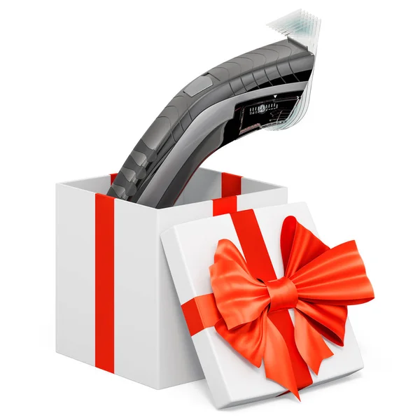 Electric Hair Clipper Gift Box Present Concept Rendering Isolated White — Stockfoto