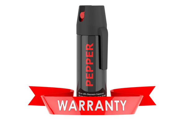 Pepper spray warranty concept. 3D rendering isolated on white background