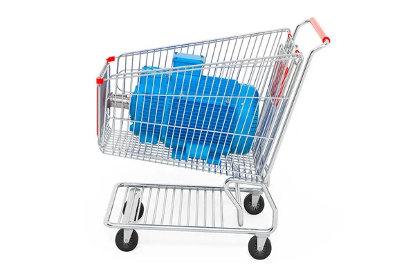 Shopping Cart Electric Motor Rendering Isolated White Background — Zdjęcie stockowe