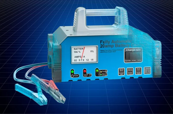 Vizualizace Cad Model Nabíječky Baterií Nákres Vykreslování — Stock fotografie