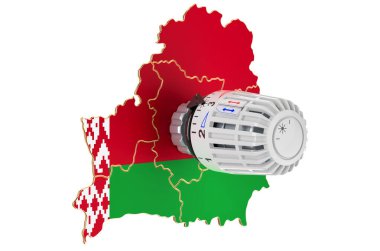 Belarus 'ta ısıtma tüketimi kaydediliyor, 3D görüntüleme beyaz arkaplanda izole edildi