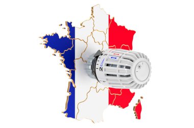 Fransa 'da ısıtma tüketimi kaydediliyor, 3D görüntüleme beyaz arka planda izole edildi