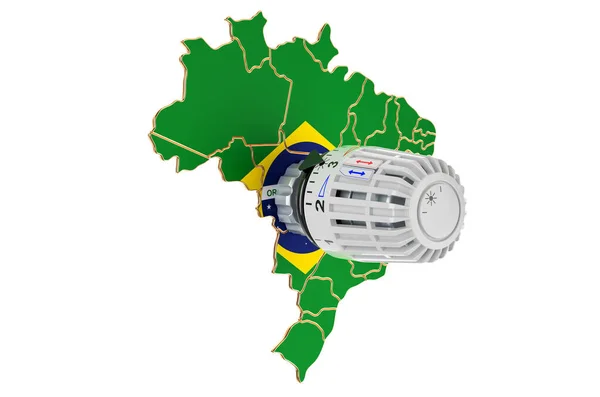 Saving Heating Consumption Brazil Rendering Isolated White Background — Stock Photo, Image
