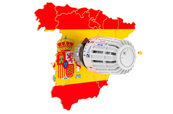 节省了西班牙的加热消耗 3D渲染在白色背景下隔离 — 图库照片