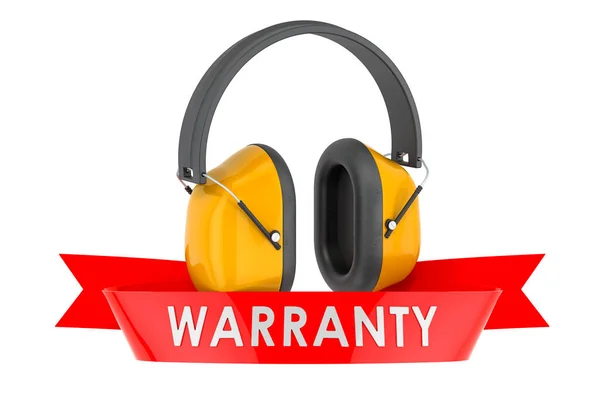 Ear defenders warranty concept. 3D rendering isolated on white background