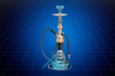 Nargile şisha 'nın 3 boyutlu görselleştirme modeli, plan. 3B görüntüleme