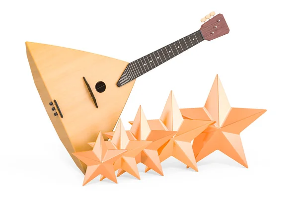 Valutazione Del Concetto Balalaika Balalaika Con Cinque Stelle Dorate Rendering — Foto Stock