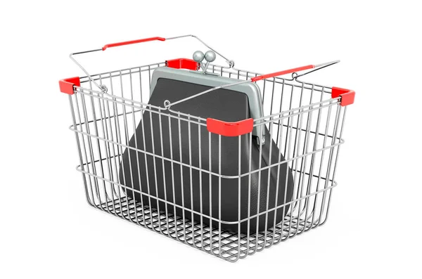 Çantalı Alışveriş Sepeti Beyaz Arka Planda Boyutlu Görüntüleme — Stok fotoğraf