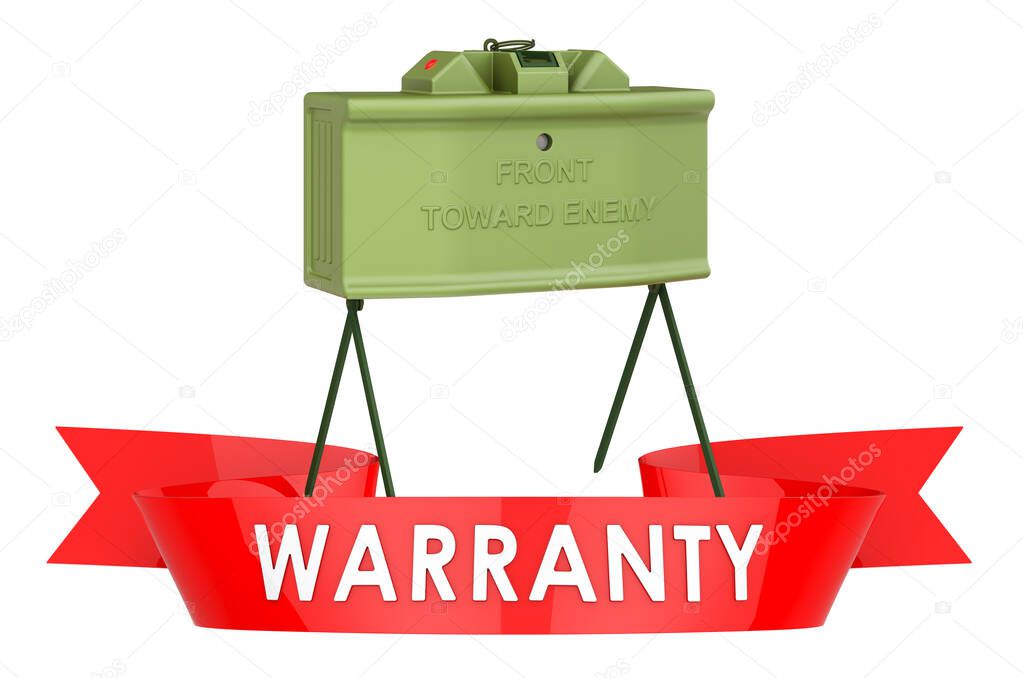 Anti-personnel mine warranty, service concept. 3D rendering isolated on white background