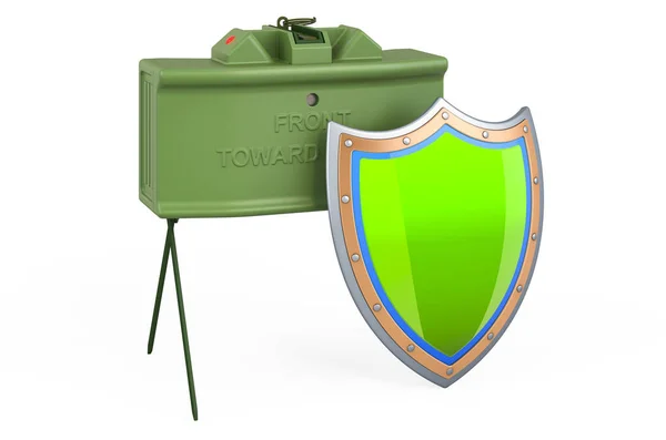 Personnel Mine Shield Rendering Isolated White Background — Stock Photo, Image