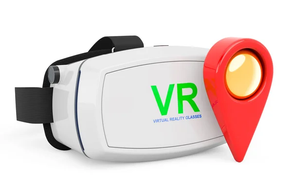 Kartenzeiger Mit Virtual Reality Brille Rendering Isoliert Auf Weißem Hintergrund — Stockfoto