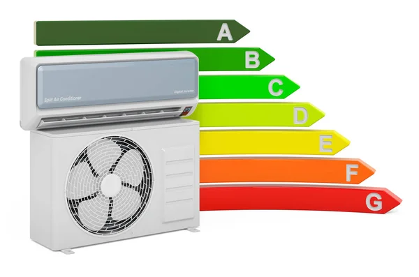 Klimatizace Grafem Energetické Účinnosti Vykreslování Izolované Bílém Pozadí — Stock fotografie