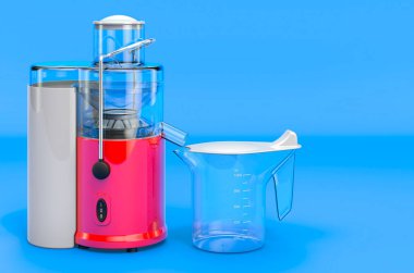 Mavi arkaplanda elektrik sıkacağı, 3B görüntüleme