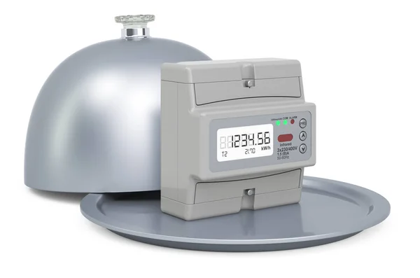 Restaurant Cloche Electric Meter Rendering Isolated White Background — Stockfoto