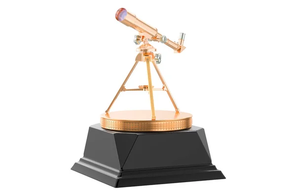 Teleskop Gyllene Utmärkelse Koncept Rendering Isolerad Vit Bakgrund — Stockfoto