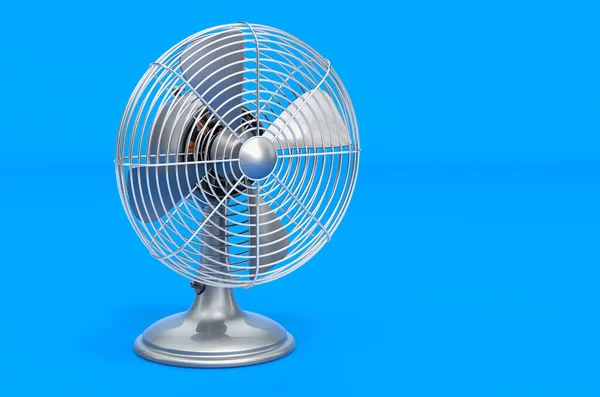 Vintage Table Fan Blue Background Rendering — Zdjęcie stockowe