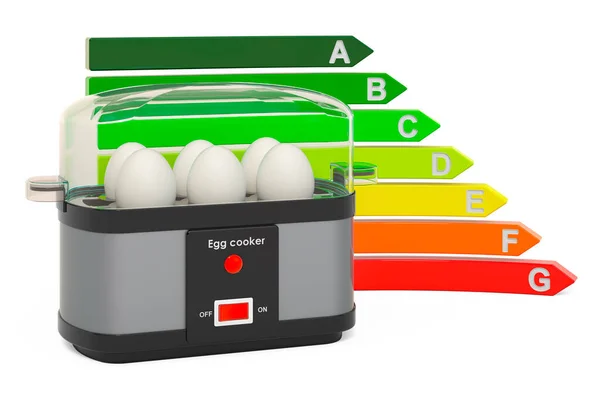 Caldaia Uovo Con Grafico Efficienza Energetica Rendering Isolato Sfondo Bianco — Foto Stock