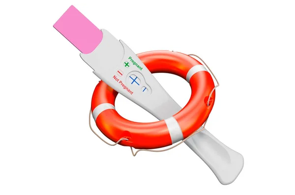 Test Ciążowy Pasem Ratunkowym Renderowanie Izolowane Białym Tle — Zdjęcie stockowe