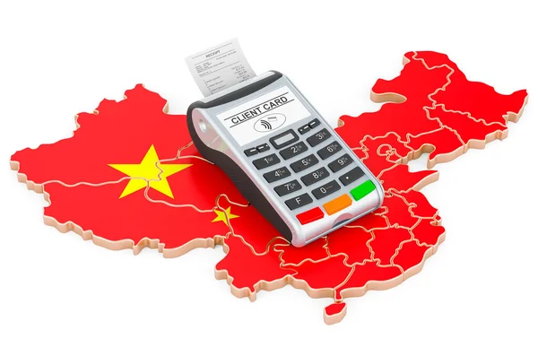 Κινέζικος Χάρτης Τερματικό Pos Άχρηστες Πληρωμές Στην Κίνα Έννοια Απόδοση — Φωτογραφία Αρχείου