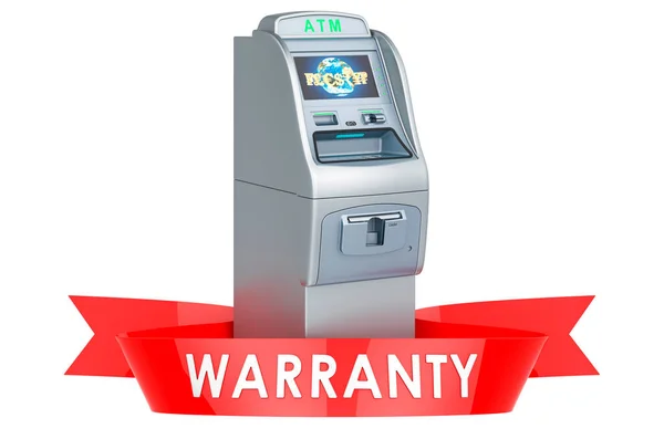 Atm Machine Warranty Concept Rendering Isolated White Background — Stock Photo, Image