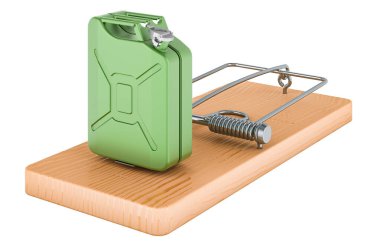 Jerrycan fare kapanı, 3 boyutlu görüntüleme beyaz arkaplan üzerinde izole