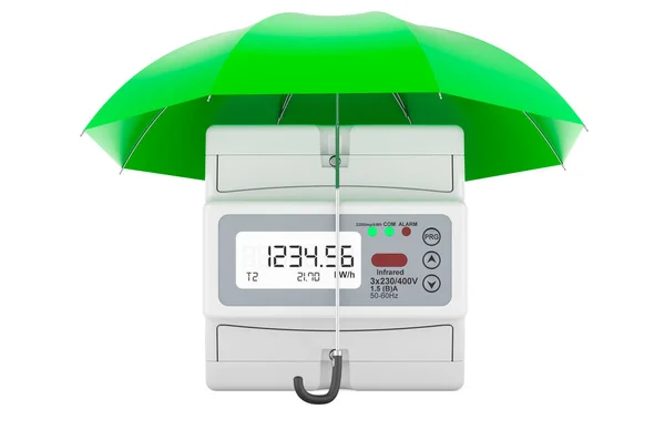 Electric Meter Umbrella Rendering Isolated White Background — Stock Photo, Image