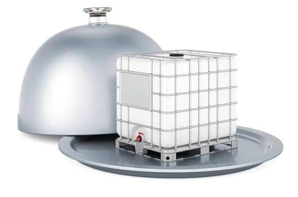 Restaurant Cloche Intermediate Bulk Container Rendering Isolated White Background — Stock Photo, Image