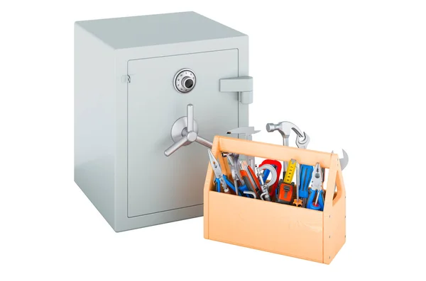 Safe Box Mit Werkzeugkiste Service Und Reparatur Der Safe Box — Stockfoto