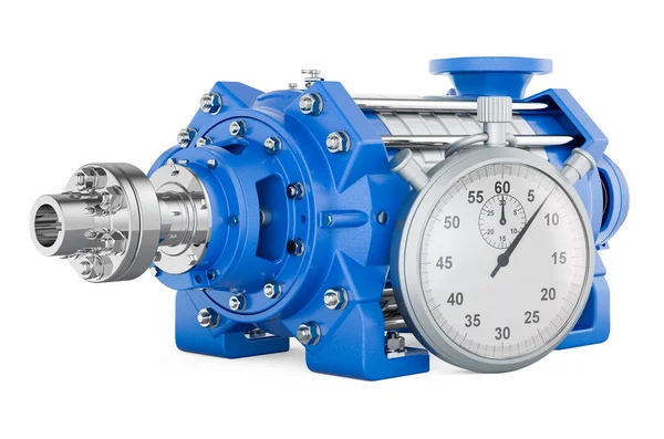 Stopwatch Centrifugal Pump Rendering Isolated White Background — Stock Photo, Image