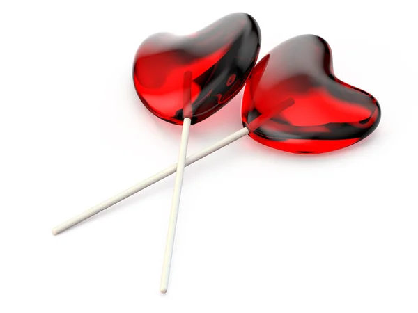 Hjärtat lollipop två — Stockfoto