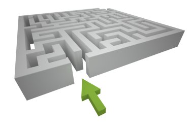 Labirent aracılığıyla yolun başlangıcı