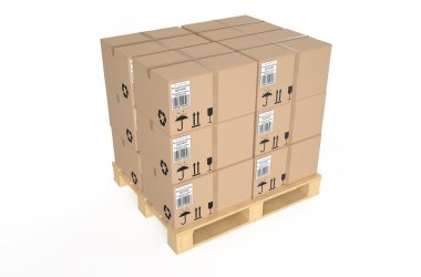 Palet 2 üzerindeki karton kutular