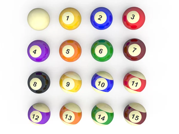 Billiard balls all — Stock Photo, Image
