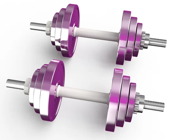 Pink dumbbells — Stock Photo, Image