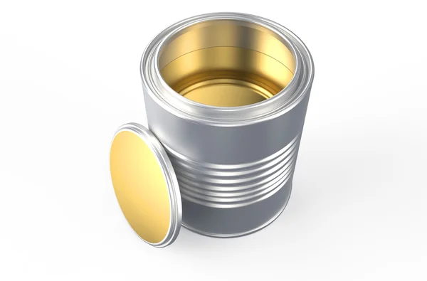 Can with golden paint — Stock Photo, Image