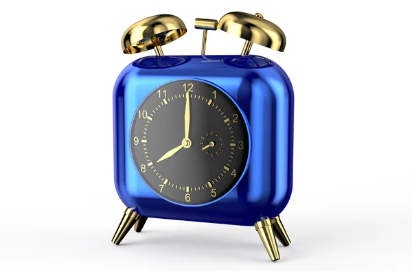 Blue clock in the shape of heart — Stock Photo, Image