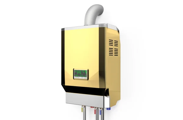 Golden home gas-fired boiler, water heater — Stock Image Golden home gas-fired boiler, water heater Royalty Free Stock Photos