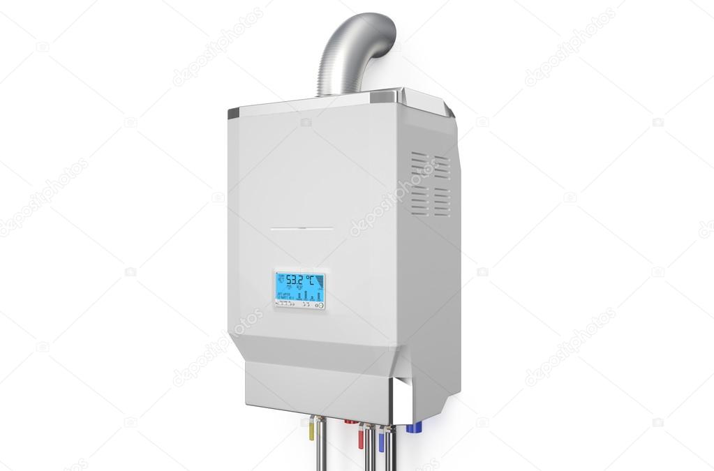 White home gas-fired boiler,  water heater